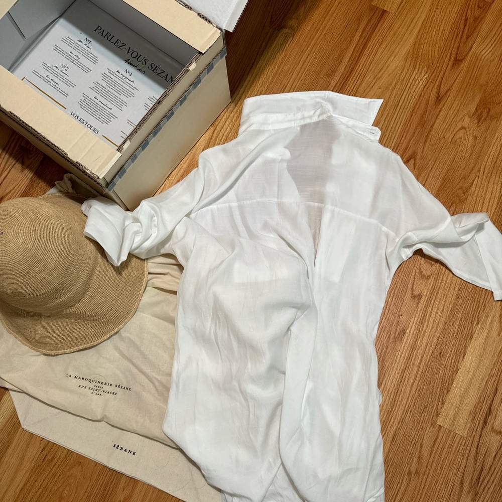 White linen Beach coverup thin material